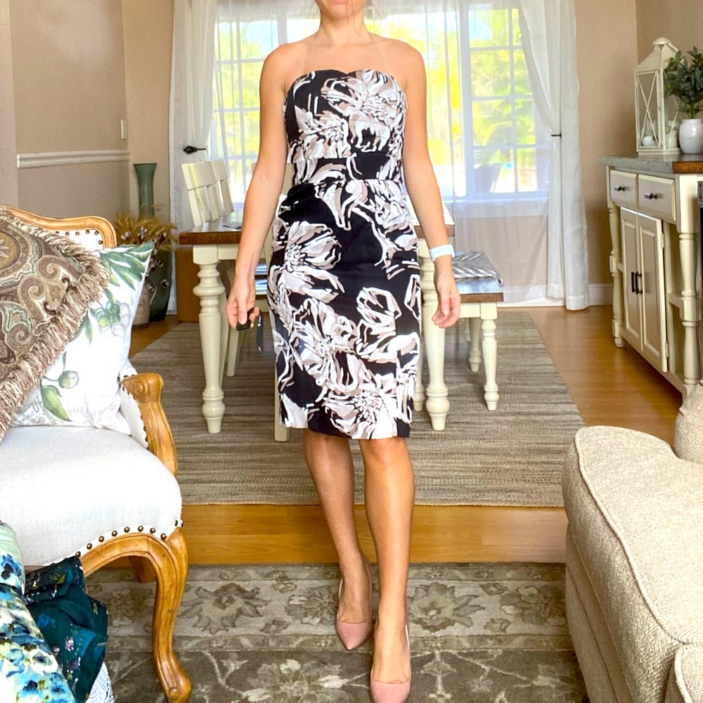 00p Banana Republic strapless unique evening dress